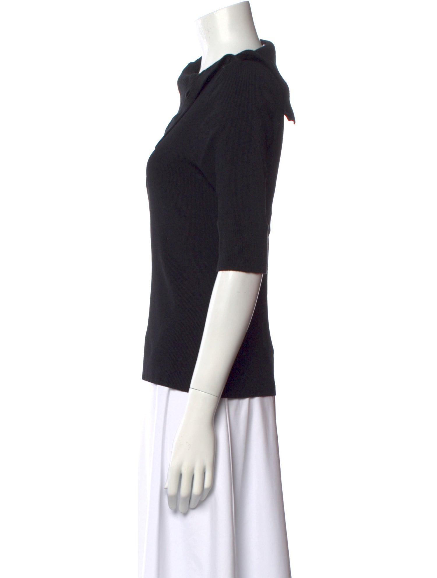 Proenza Schouler White Label Cowl Neck Three-Quarter Sleeve Top