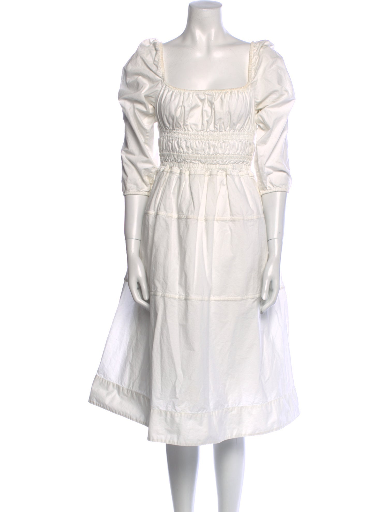 Proenza Schouler White Label Square Neckline Knee-Length Dress