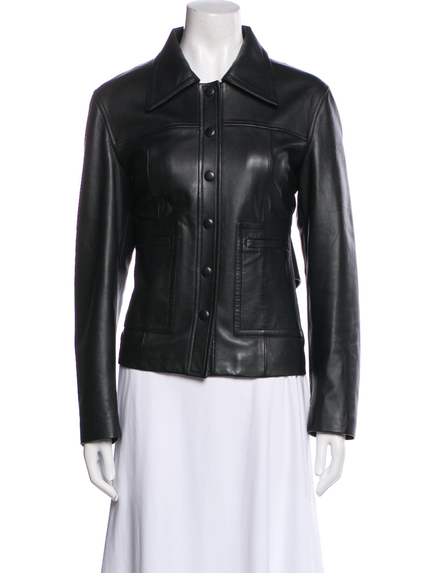 Proenza Schouler White Label Lamb Leather Biker Jacket