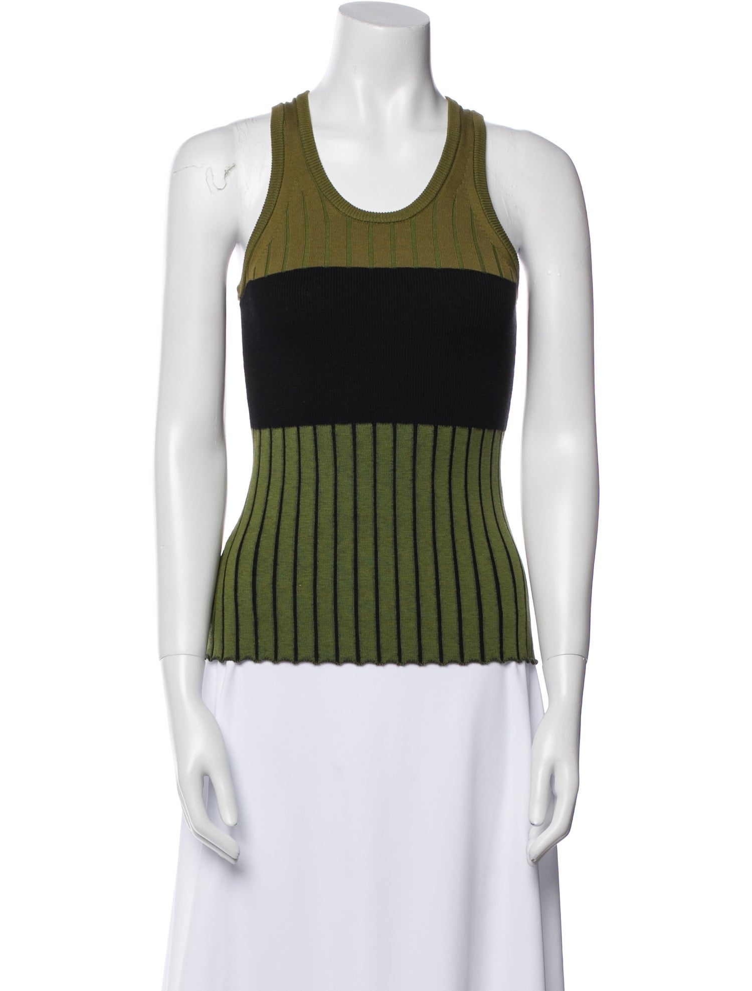 Proenza Schouler White Label Striped Scoop Neck Top
