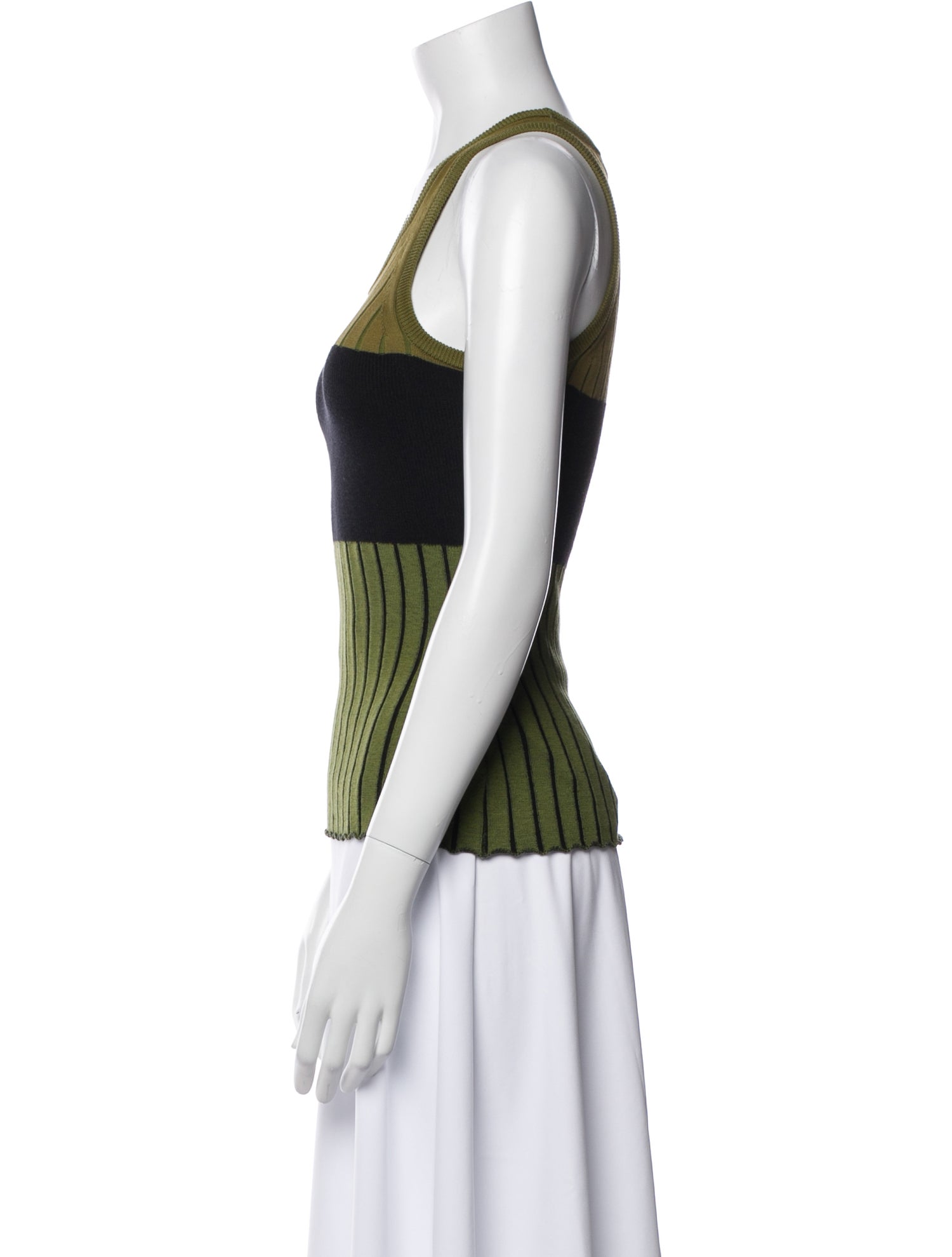 Proenza Schouler White Label Striped Scoop Neck Top