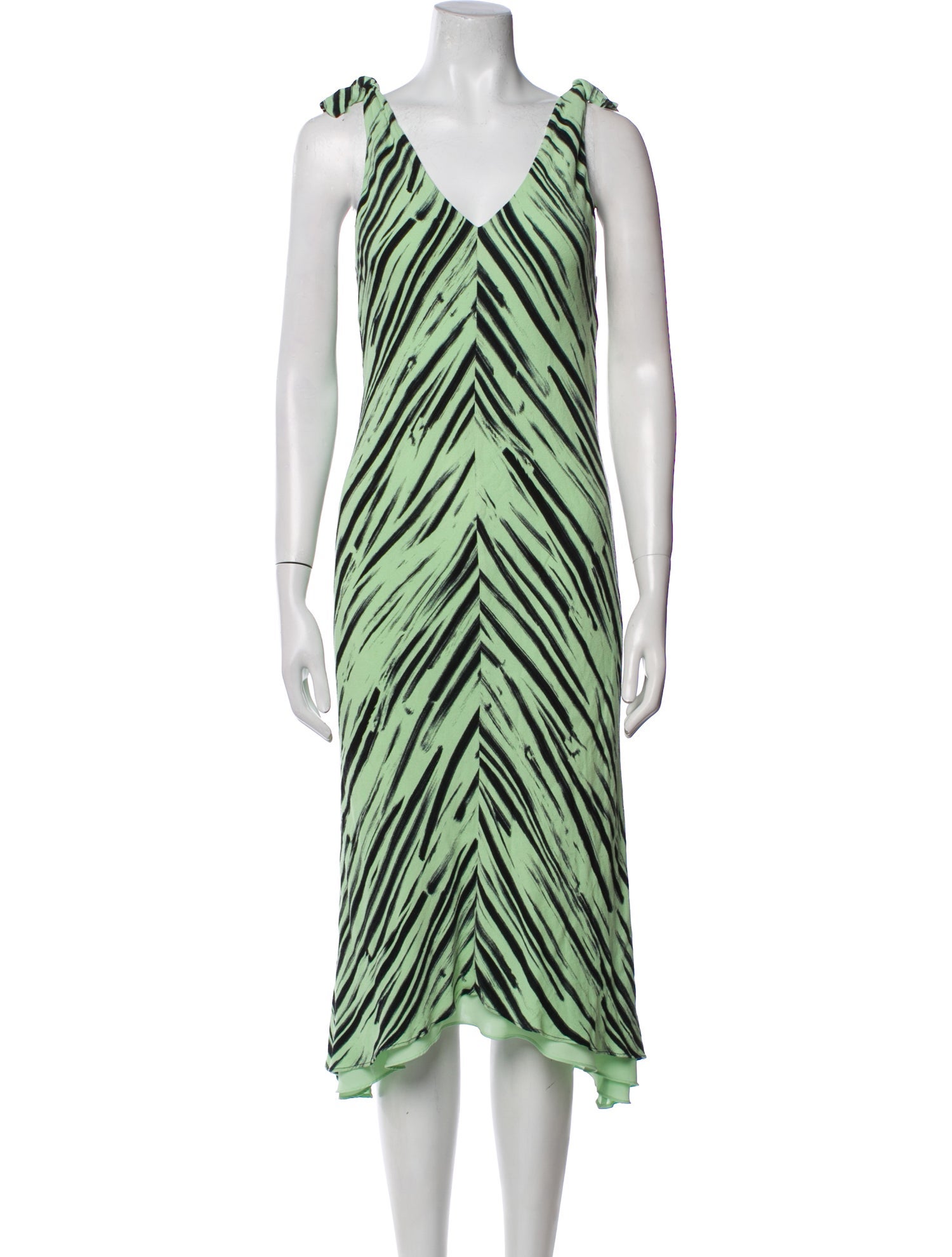 Proenza Schouler White Label Striped Midi Length Dress