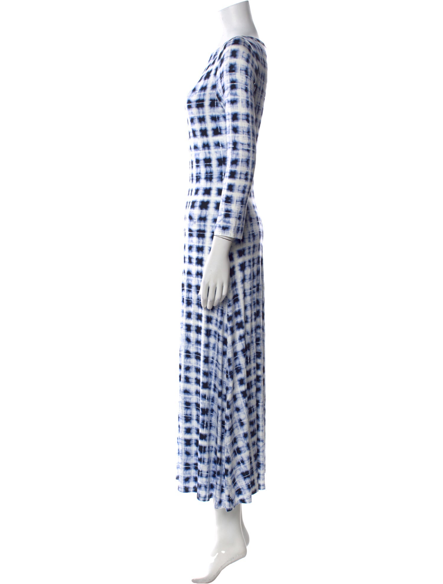 Proenza Schouler White Label Plaid Print Long Dress