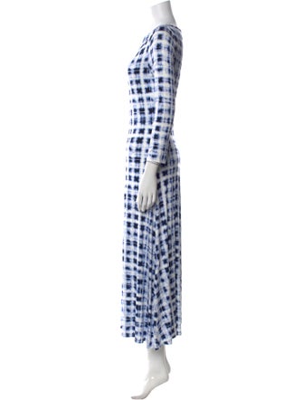 Proenza Schouler White Label Plaid Print Long Dress