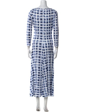Proenza Schouler White Label Plaid Print Long Dress