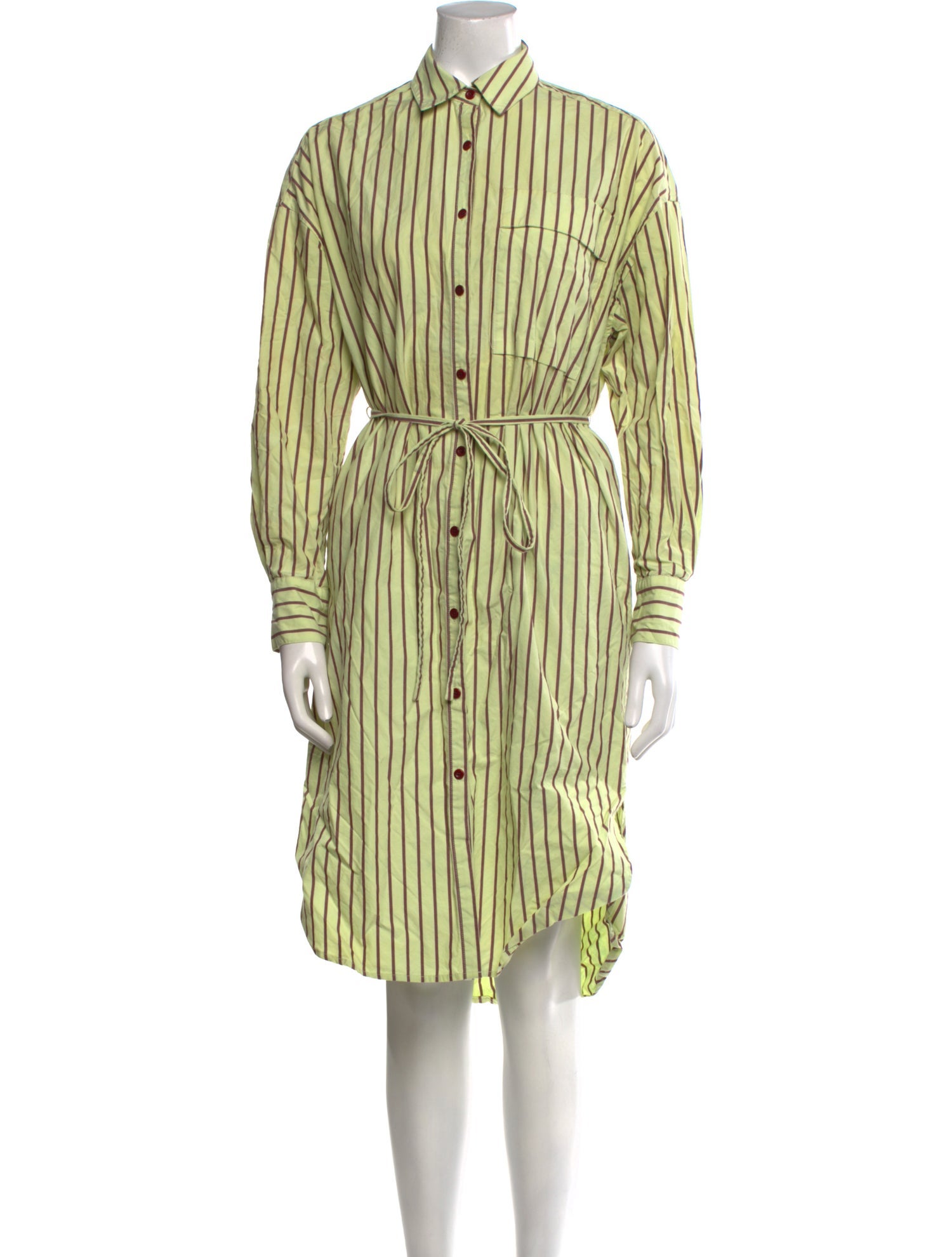 Proenza Schouler White Label Striped Midi Length Dress