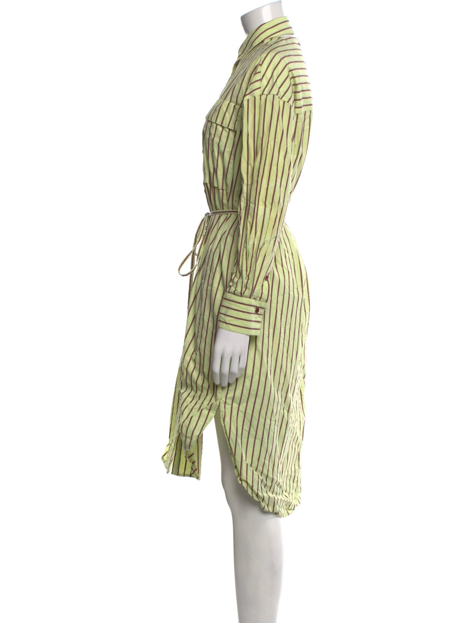 Proenza Schouler White Label Striped Midi Length Dress