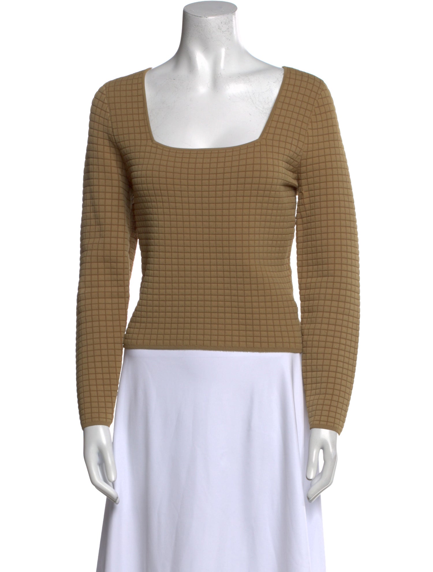 Proenza Schouler White Label Square Neckline Long Sleeve Top
