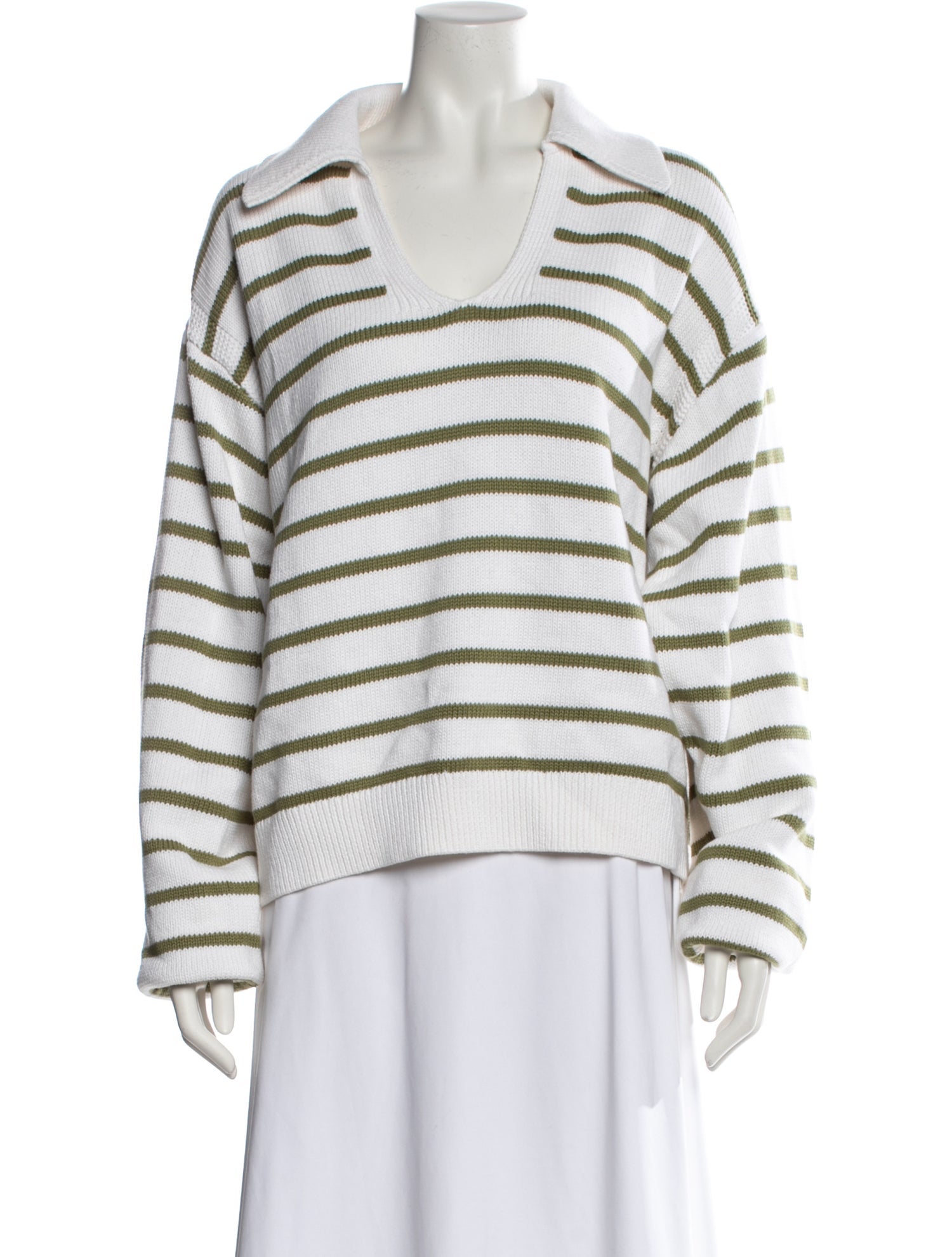 Proenza Schouler White Label Striped V-Neck Sweater w/ Tags