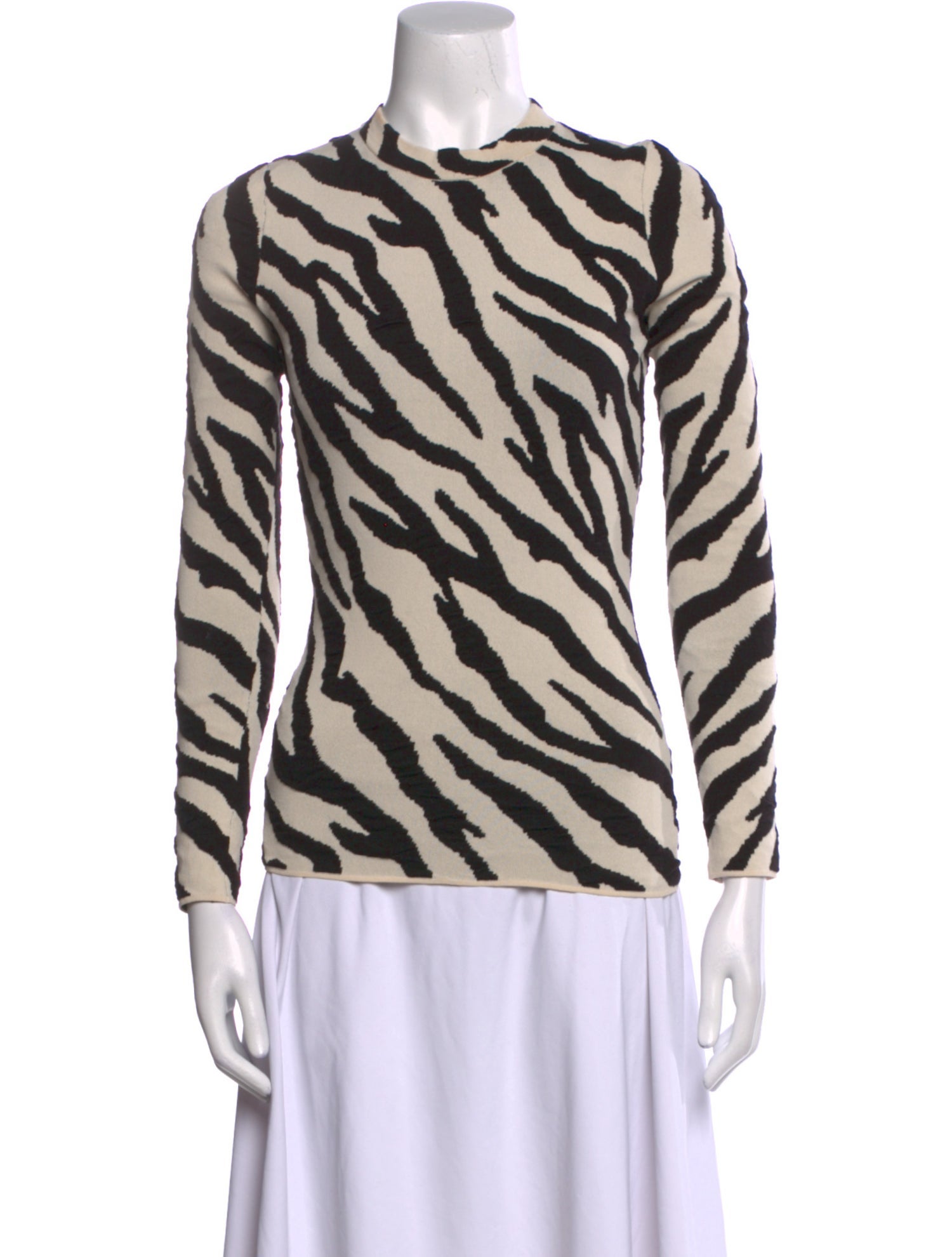 Proenza Schouler White Label Animal Print Mock Neck Top
