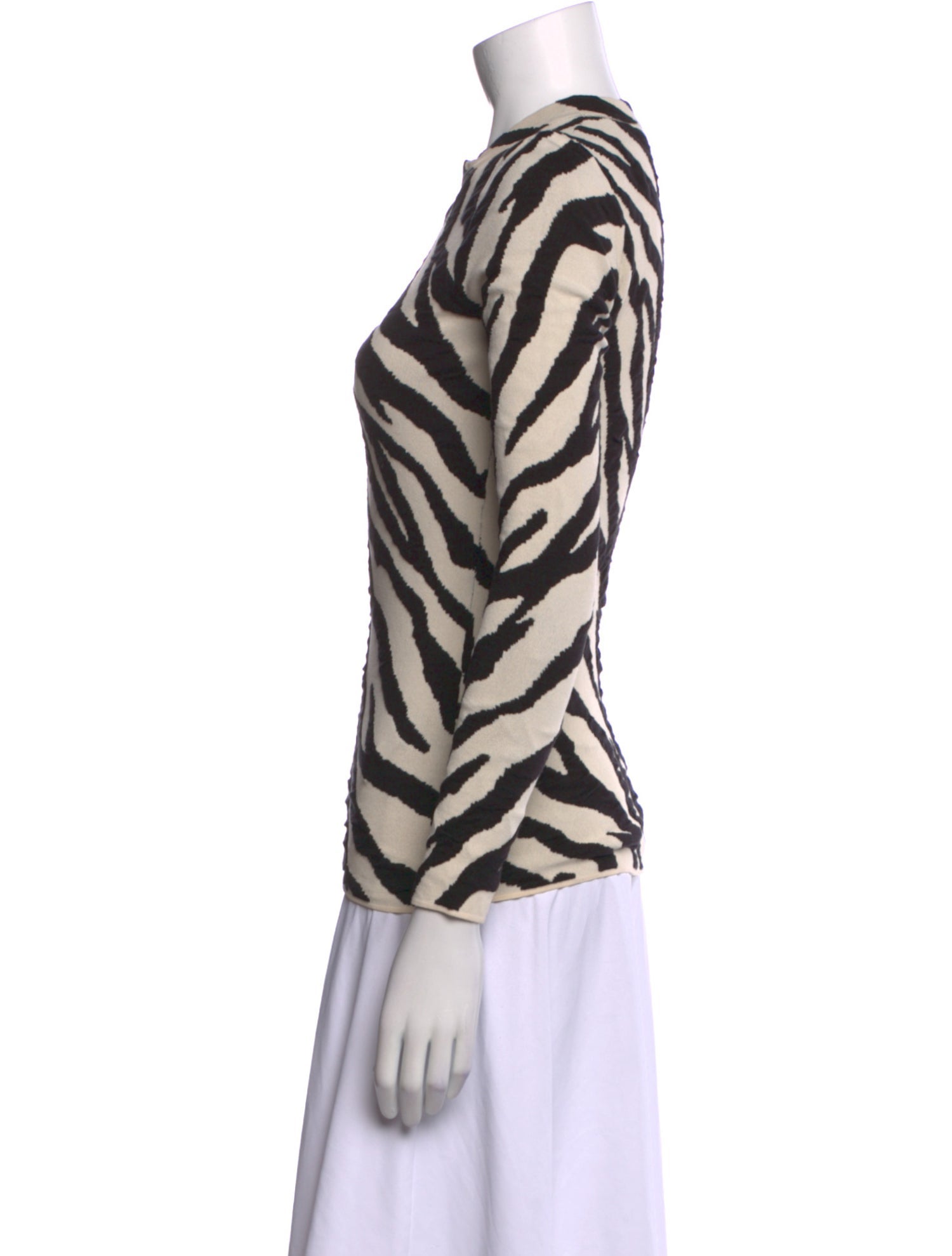 Proenza Schouler White Label Animal Print Mock Neck Top
