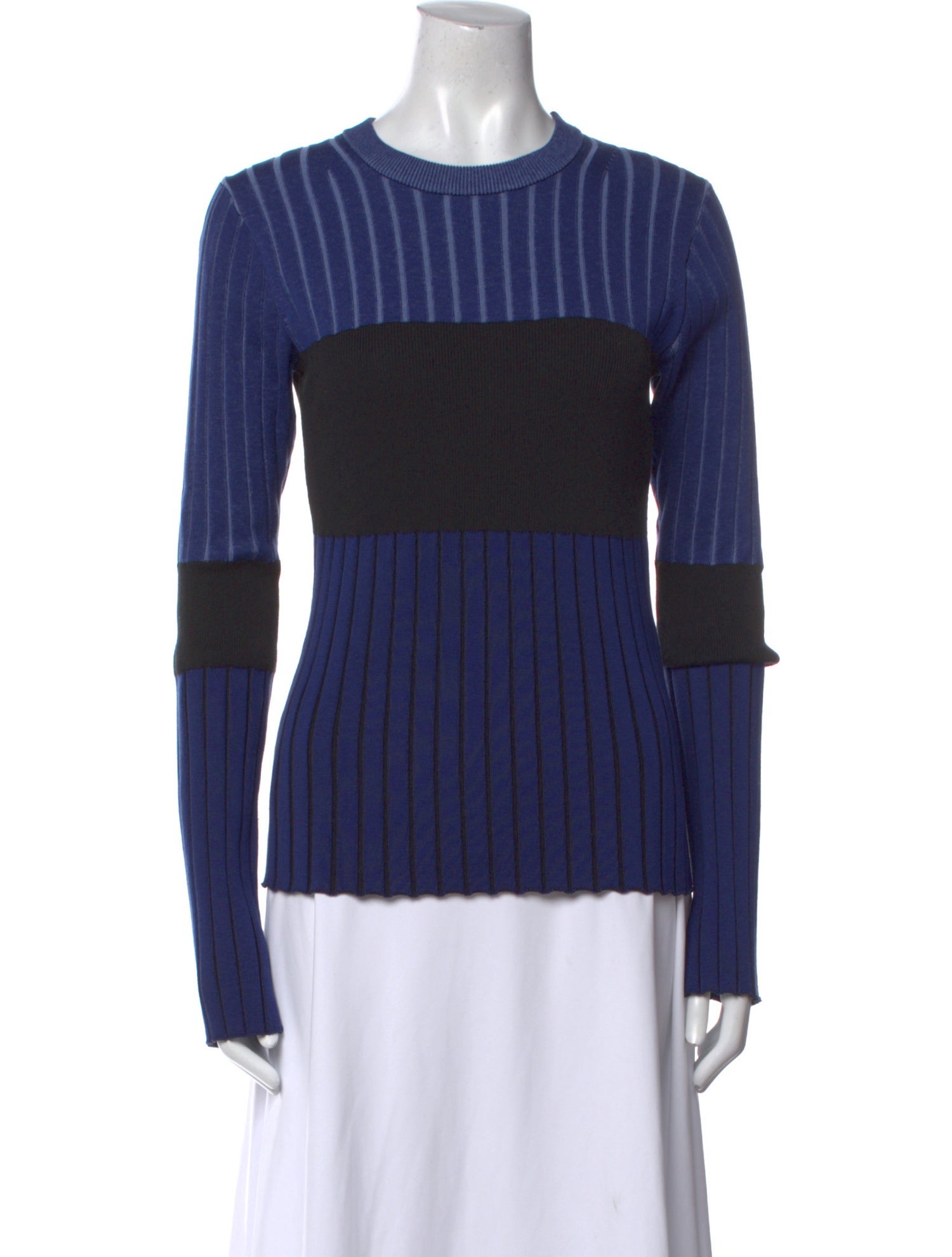 Proenza Schouler White Label Striped Crew Neck Top