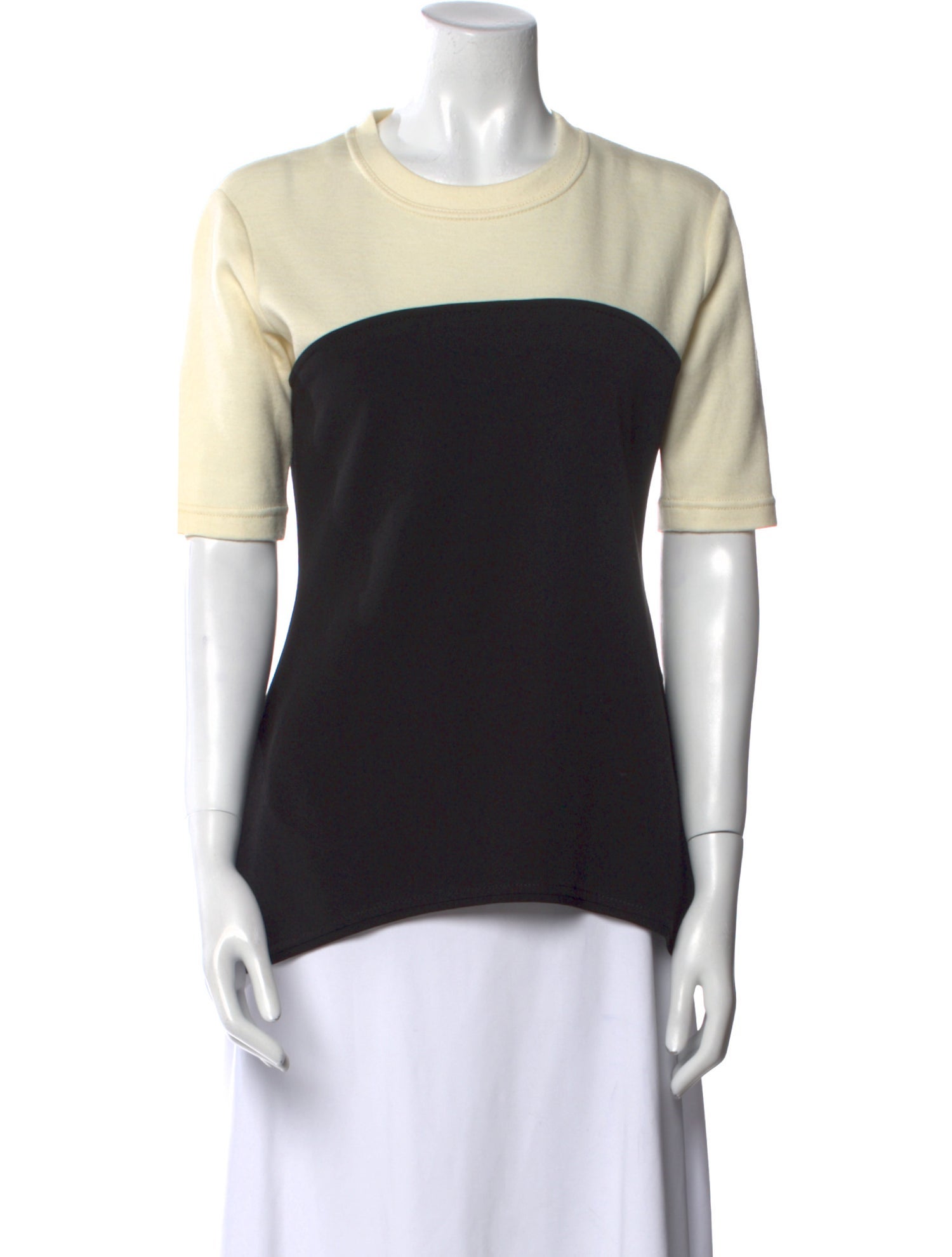 Proenza Schouler White Label Colorblock Pattern Crew Neck T-Shirt