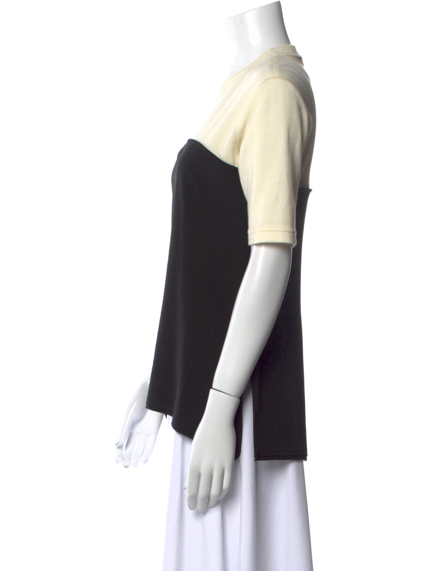 Proenza Schouler White Label Colorblock Pattern Crew Neck T-Shirt