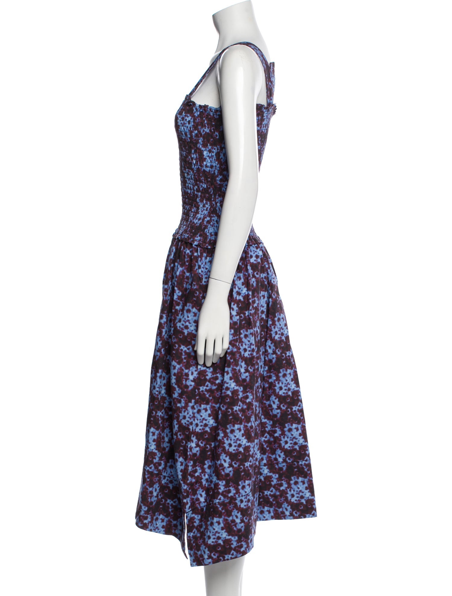Proenza Schouler White Label Floral Print Midi Length Dress
