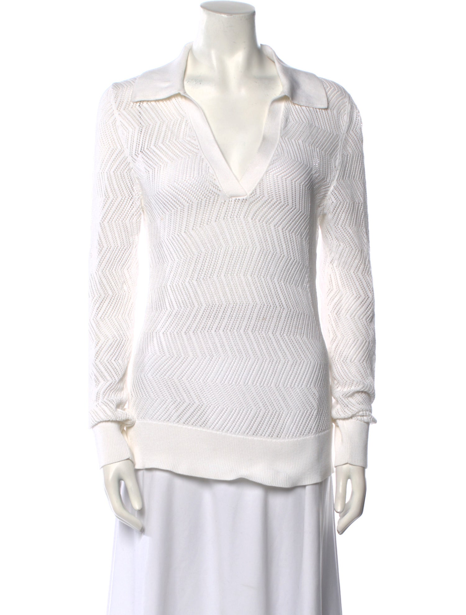 Proenza Schouler White Label V-Neck Long Sleeve Blouse