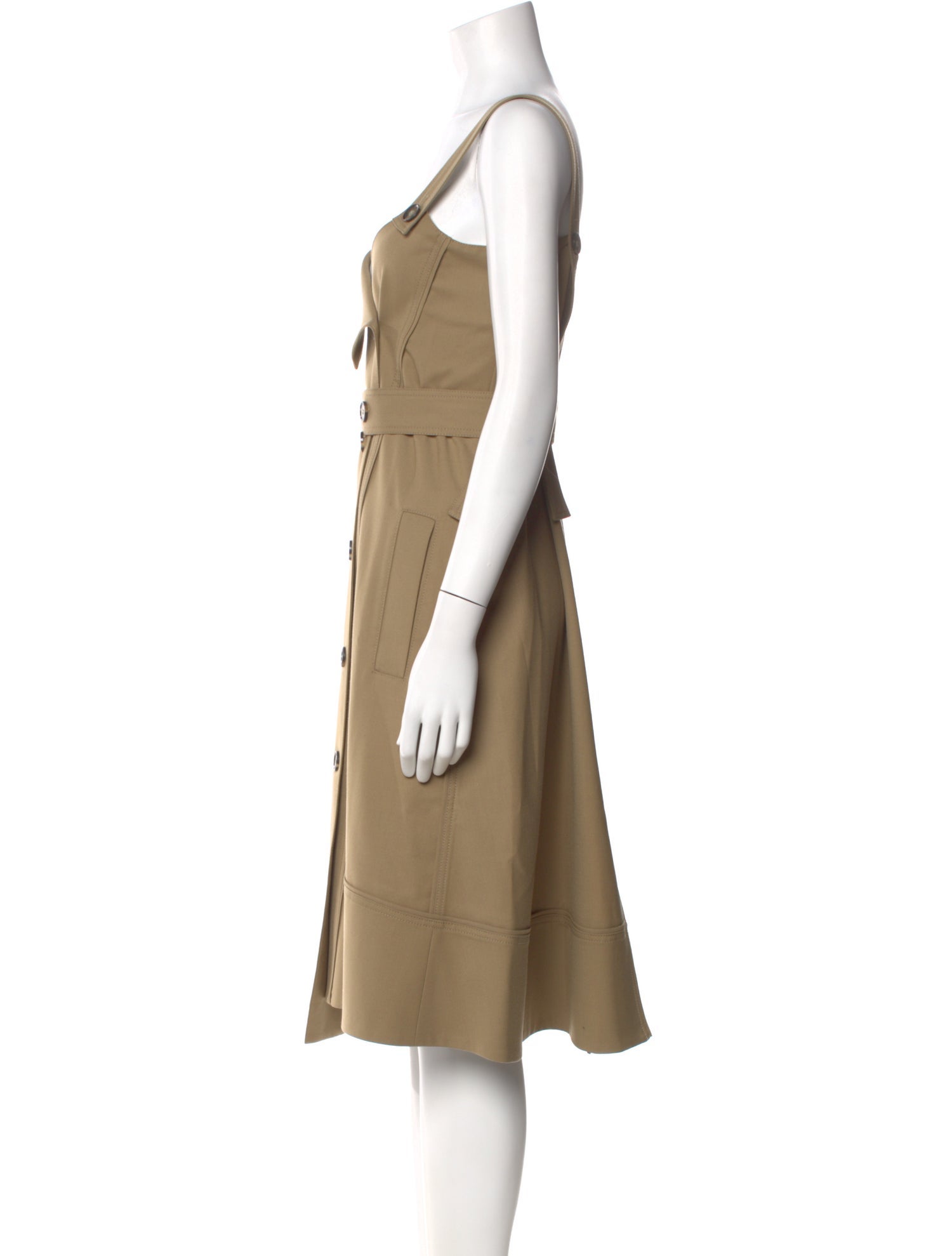 Proenza Schouler White Label Square Neckline Midi Length Dress