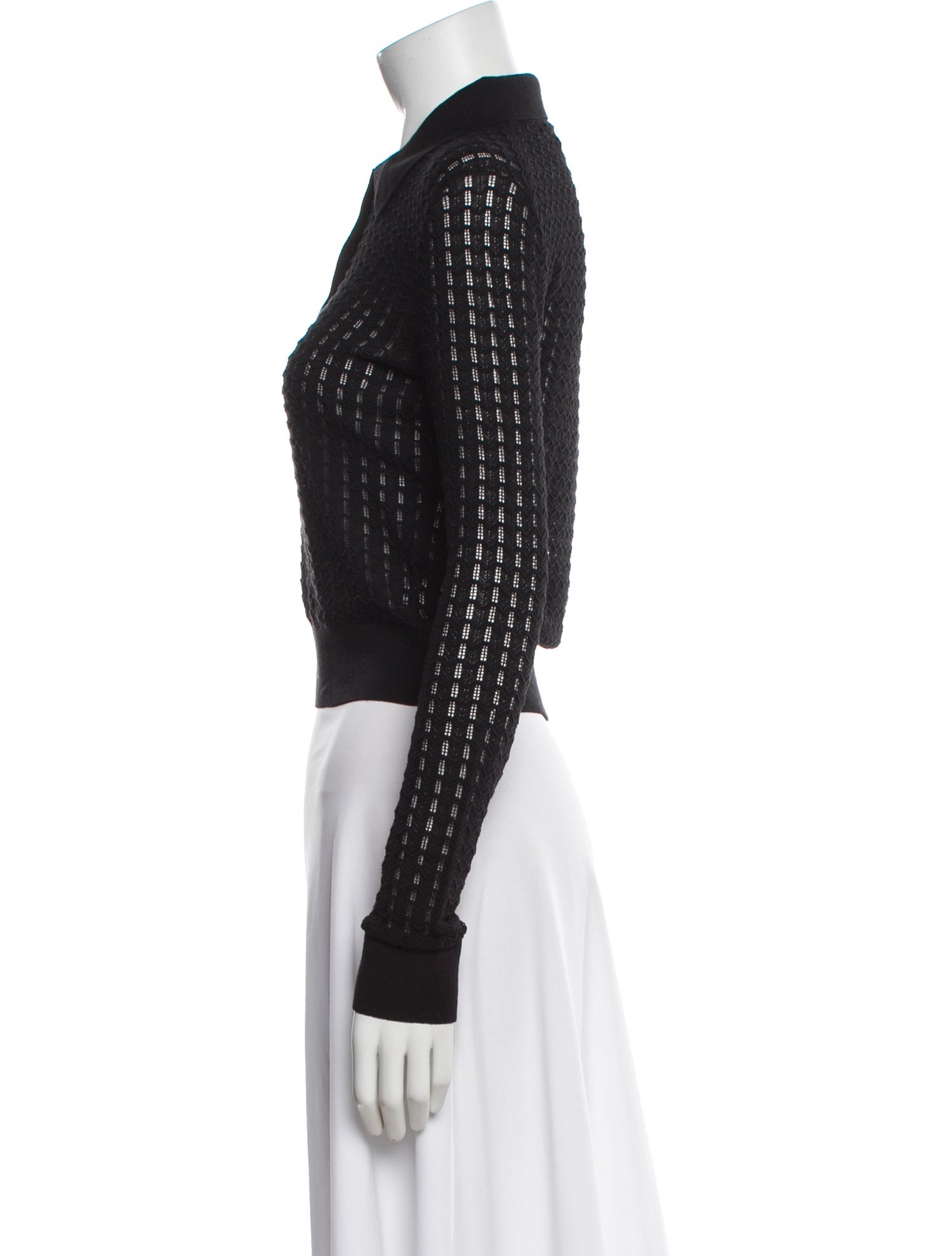 Proenza Schouler White Label Patterned Long Sleeve Polo