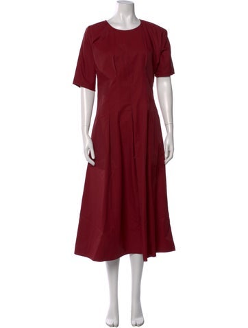 Pre-owned Proenza Schouler White Label Crew Neck Midi Length Dress In Red