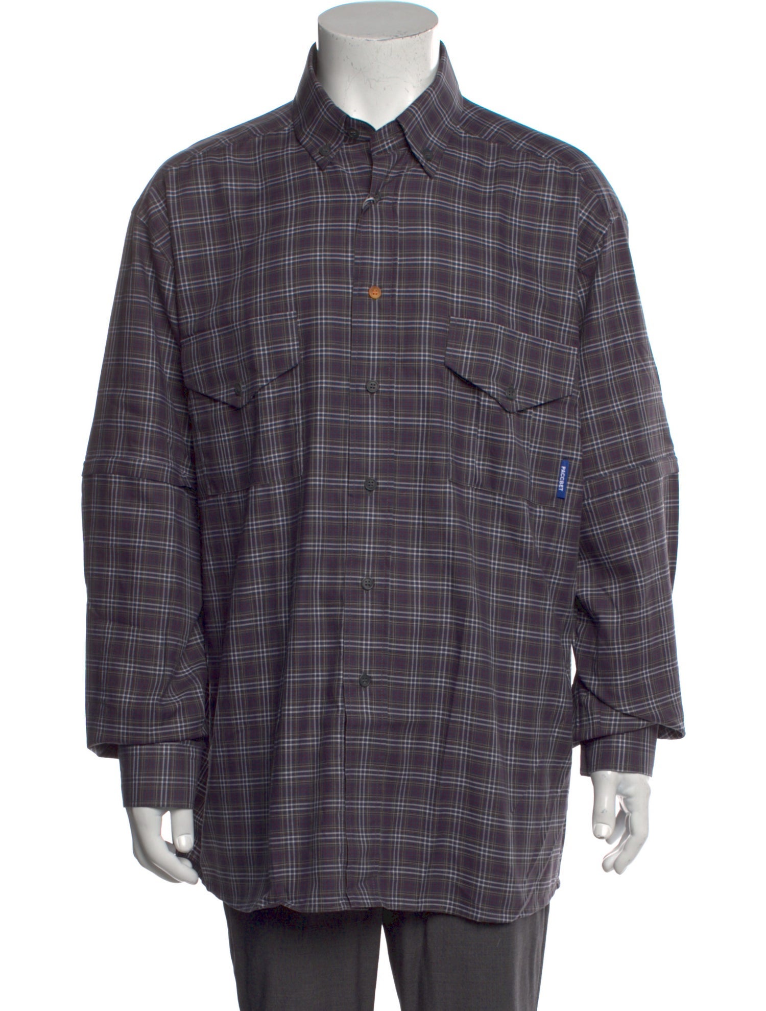 PACCBET Plaid Print Long Sleeve Shirt
