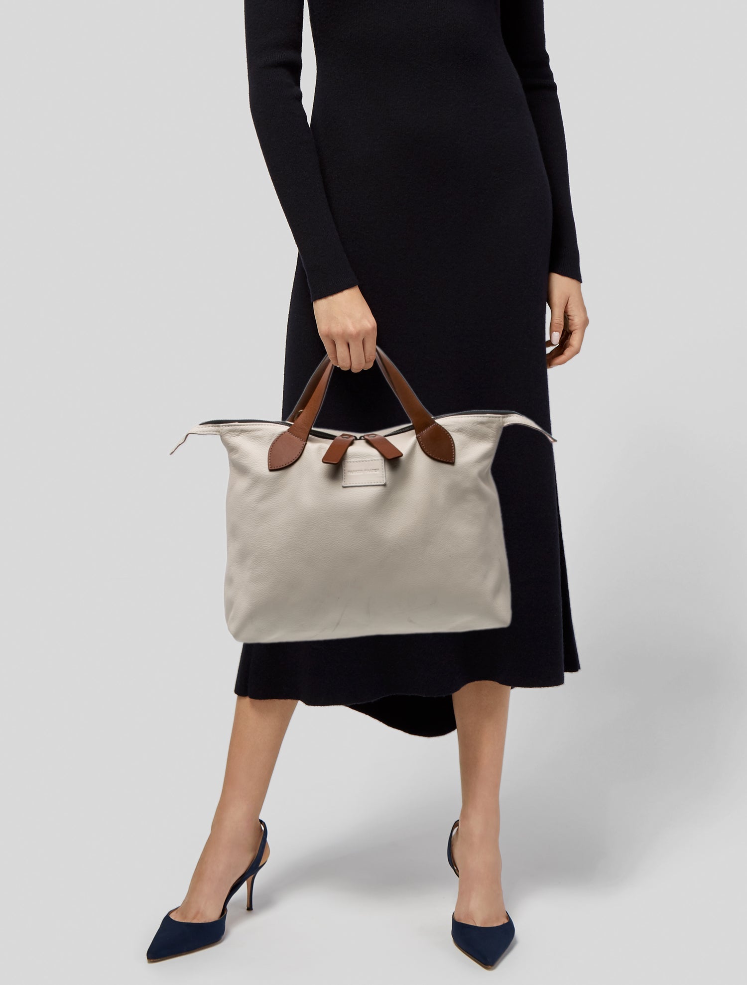 Parker Thatch Leather Eggshell Charlie - Brown Totes, Handbags