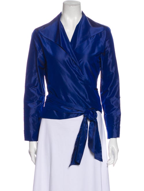 Pauw Silk Long Sleeve Blouse Blue