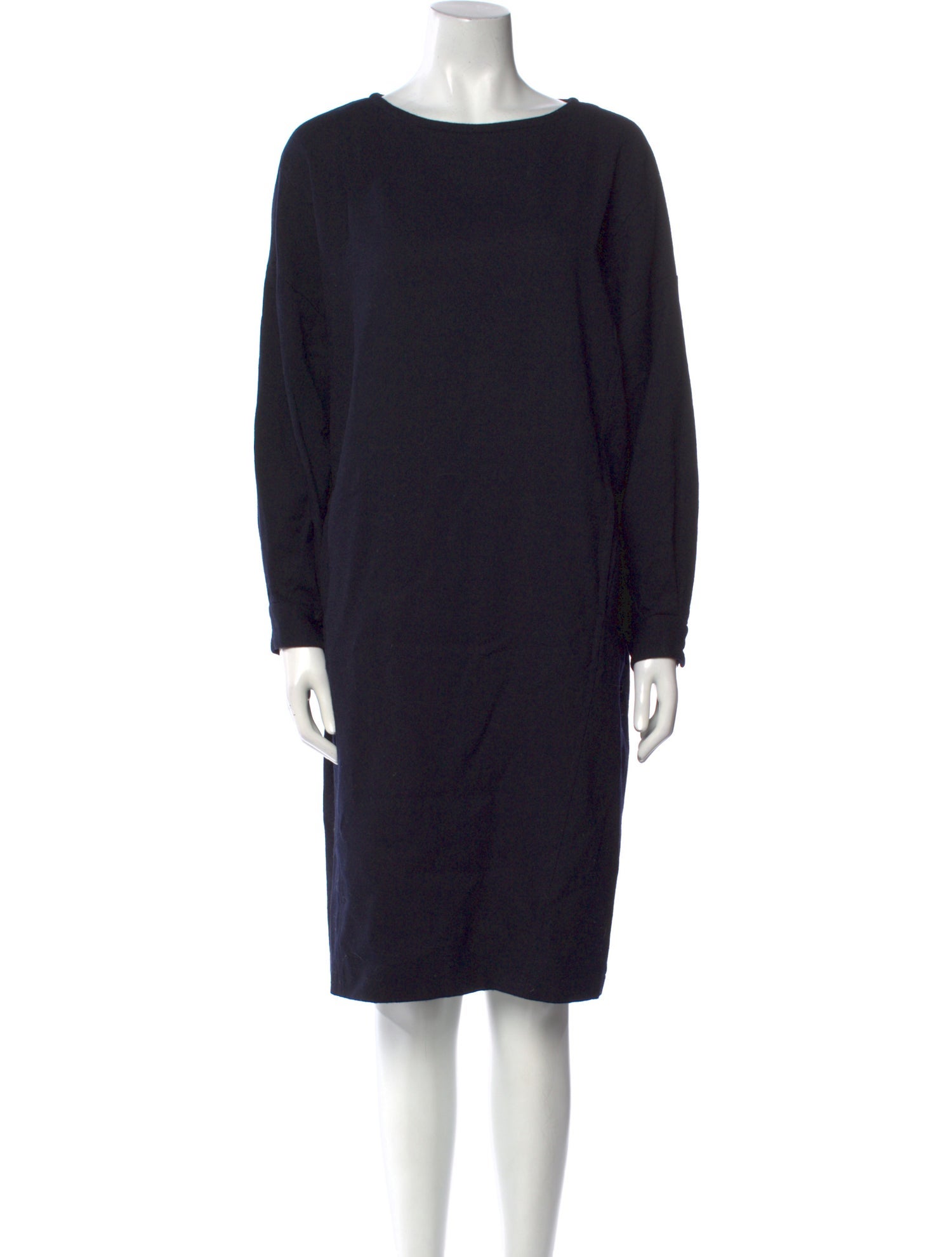 Pure Blue Japan Wool Knee-Length Dress