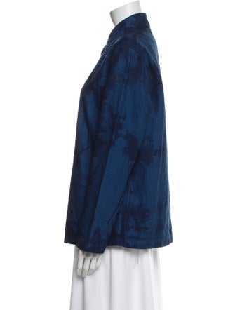 Pure Blue Japan Plaid Print Denim Jacket