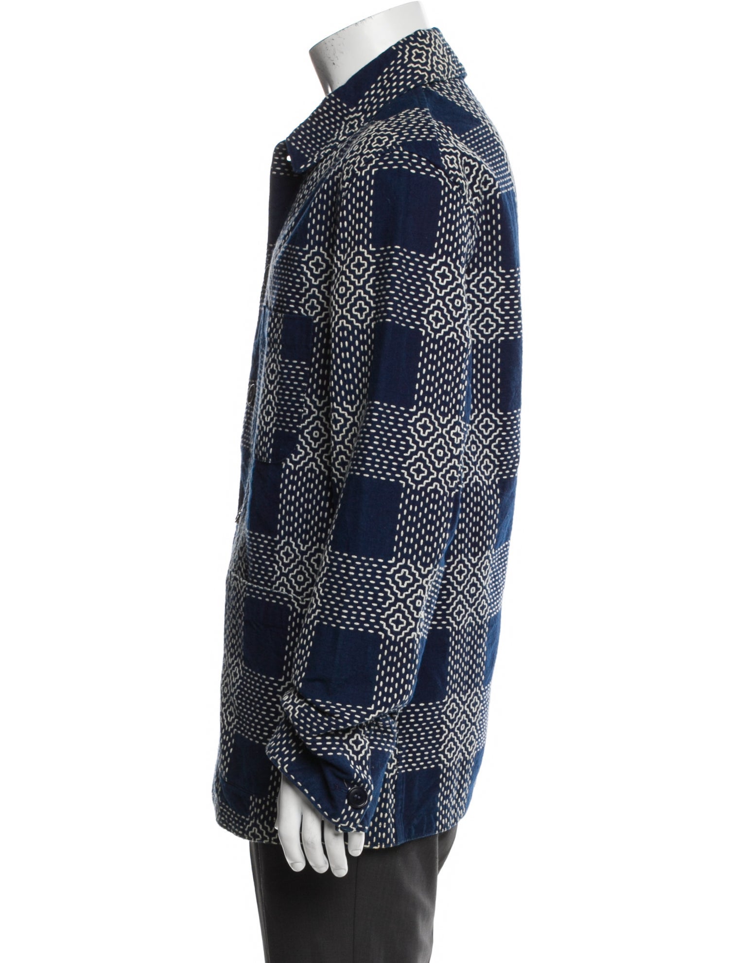 Pure Blue Japan Printed Trucker Jacket