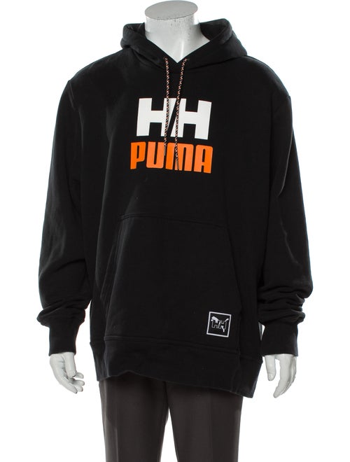 Puma Printed Crew Neck Hoodie Black