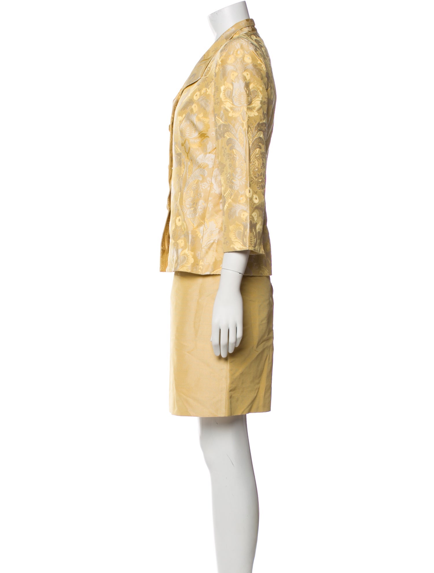 Paule Vasseur Silk Printed Skirt Suit