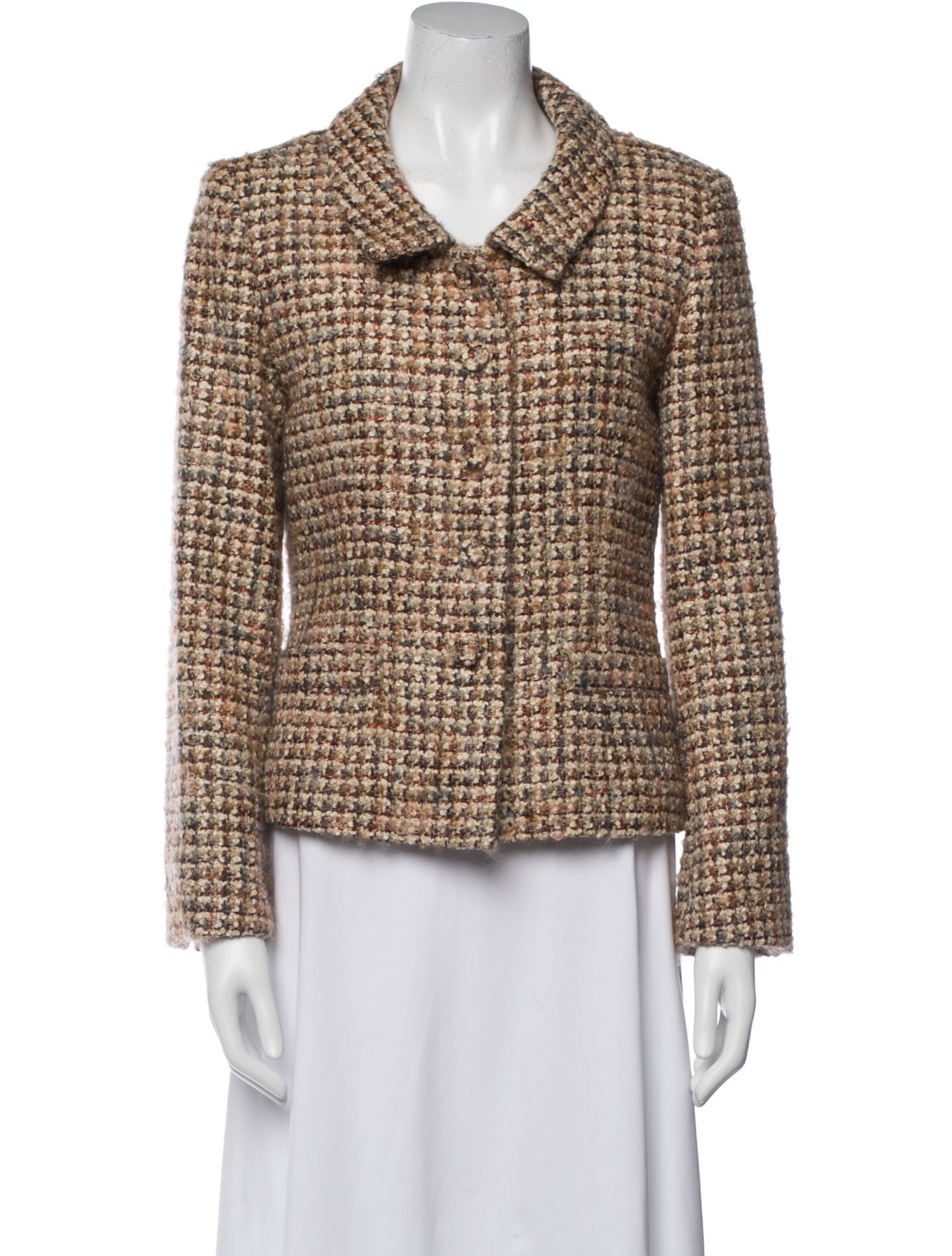 Paule Vasseur Wool Tweed Pattern Blazer