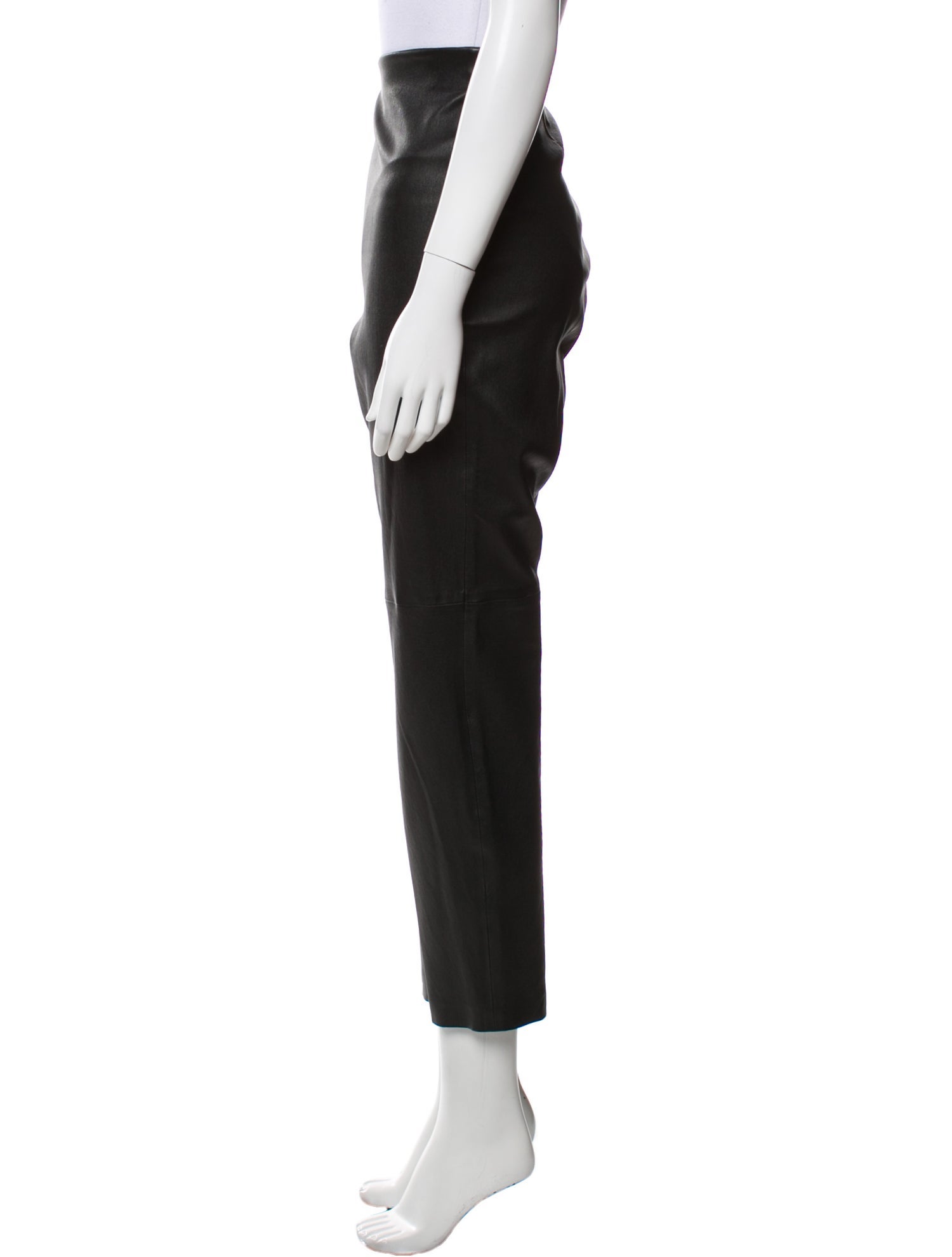 Pearl by Lela Rose Lamb Leather Straight Leg Pants