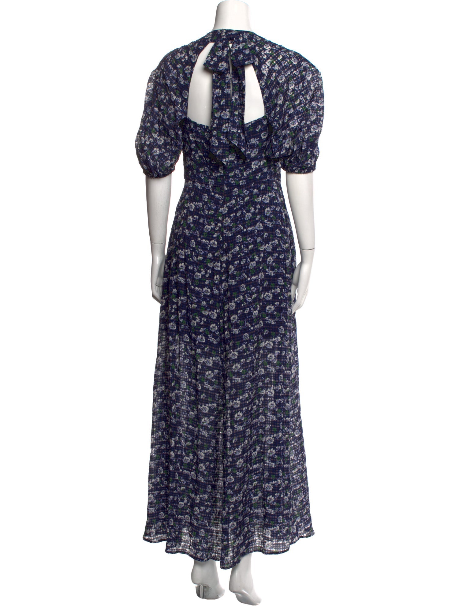 Pearl by Lela Rose Floral Print Long Dress in Purple, Women's S