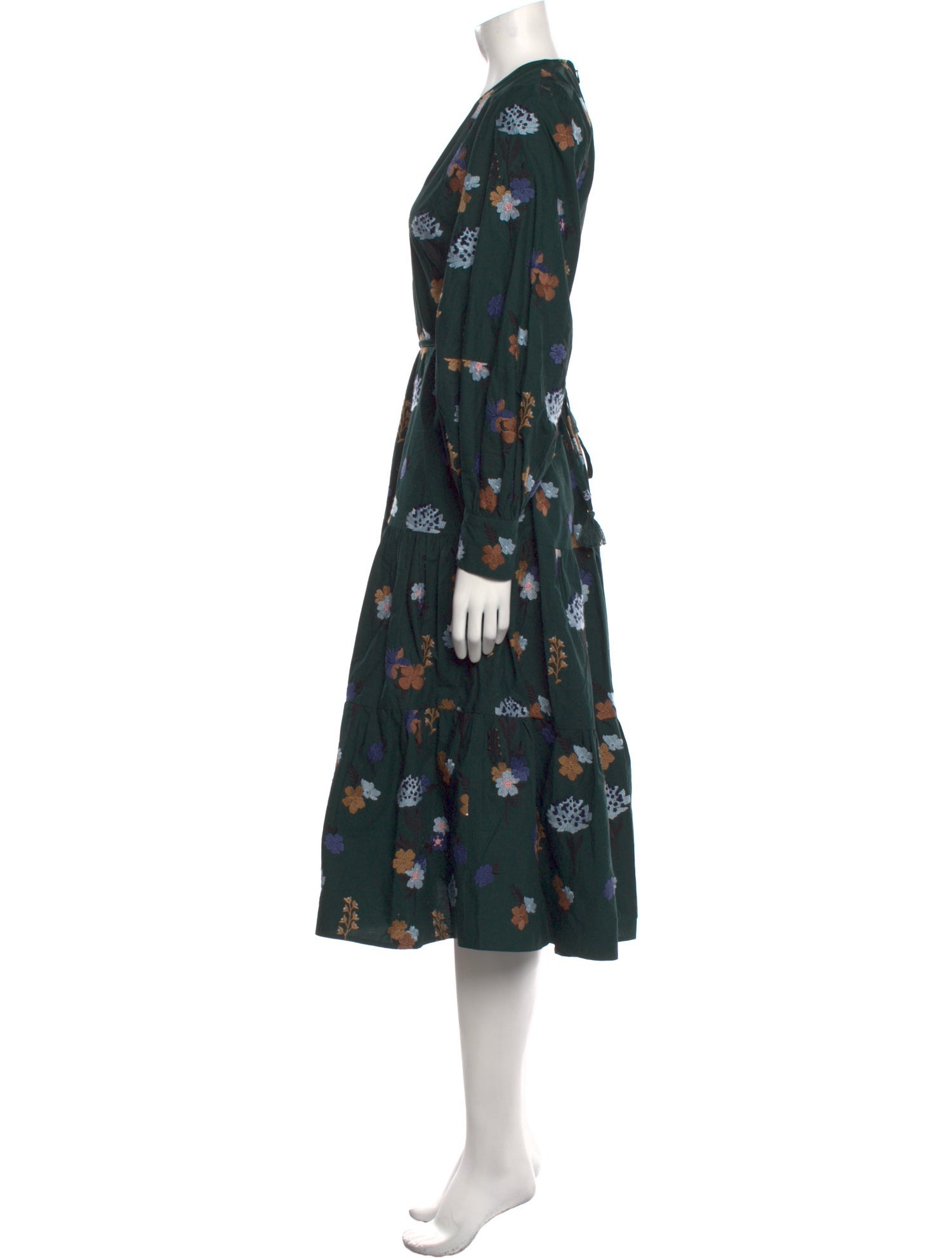 Pearl by Lela Rose Floral Print Midi Length Dress