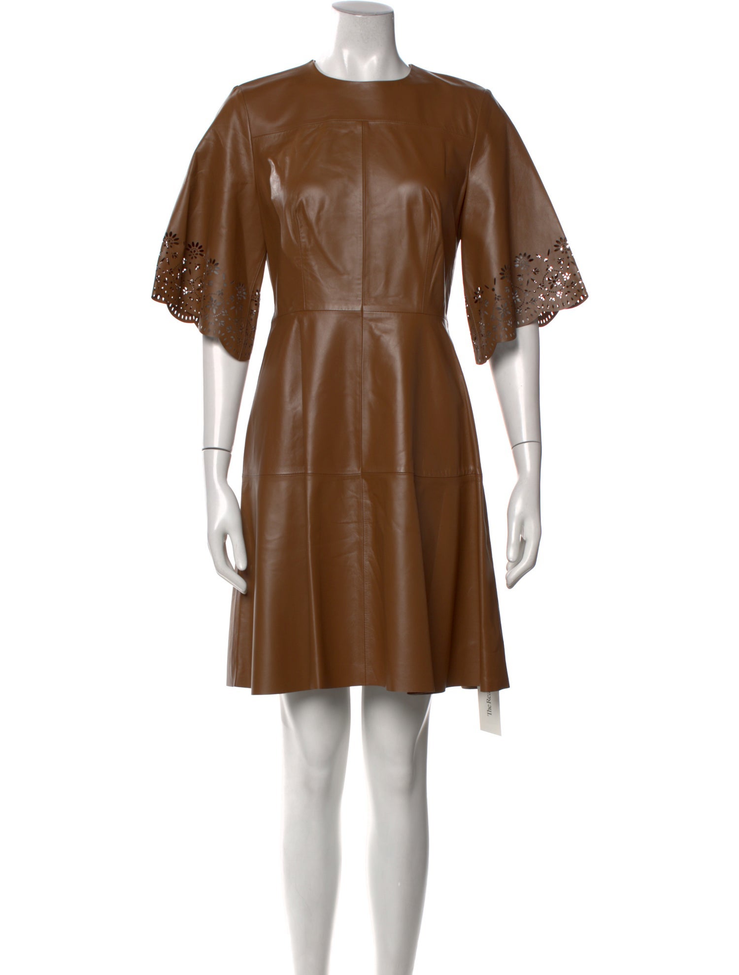 Pearl by Lela Rose Lamb Leather Mini Dress
