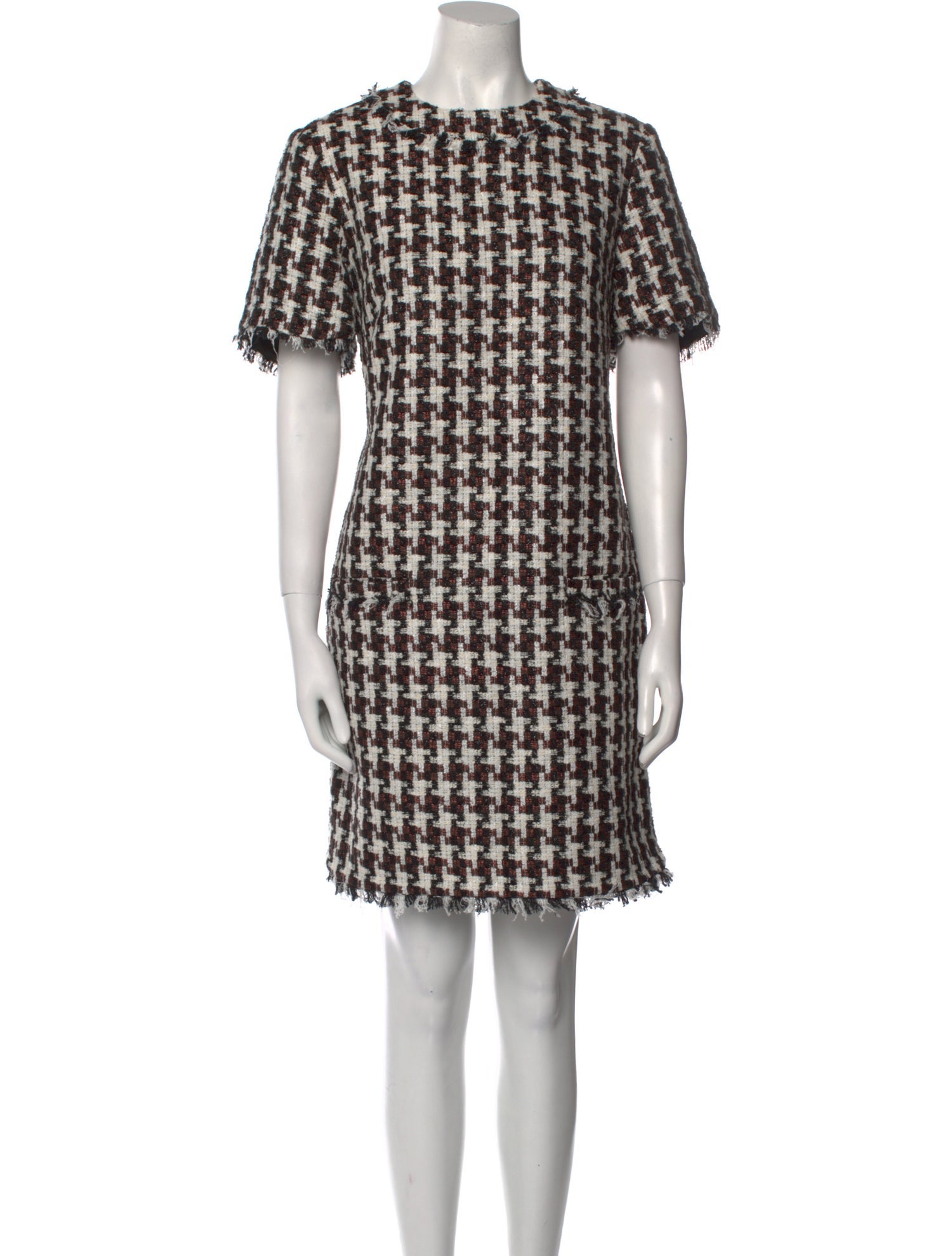 Pearl by Lela Rose Houndstooth Print Mini Dress