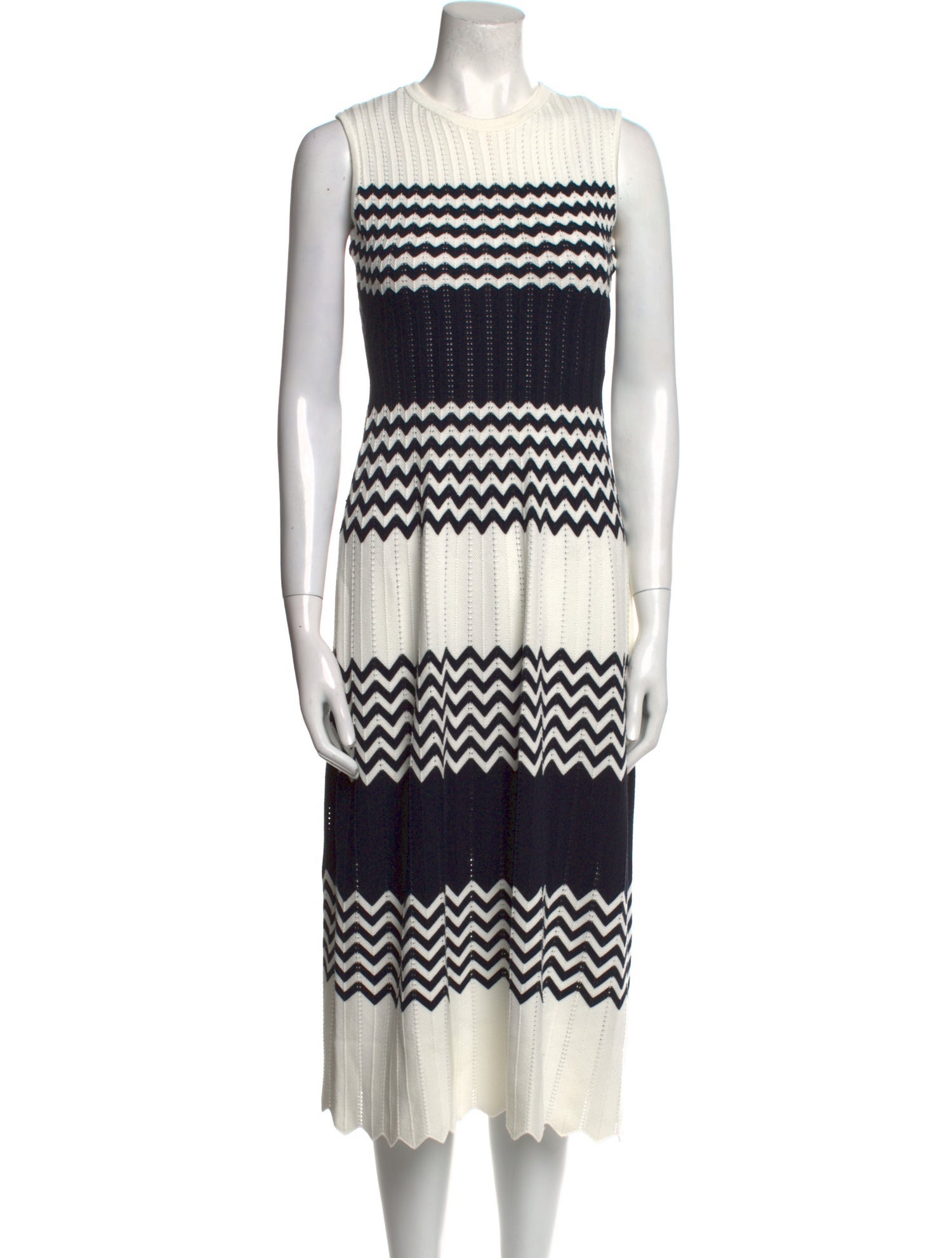 Pearl by Lela Rose Striped Midi Length Dress