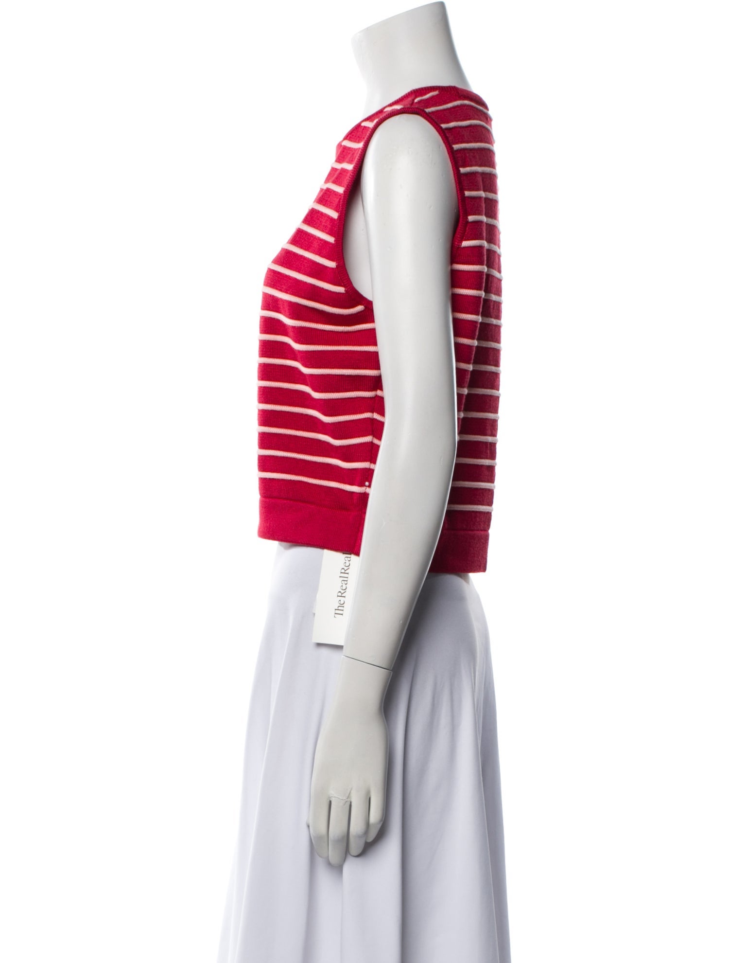 Pearl by Lela Rose Striped Crew Neck Crop Top w/ Tags