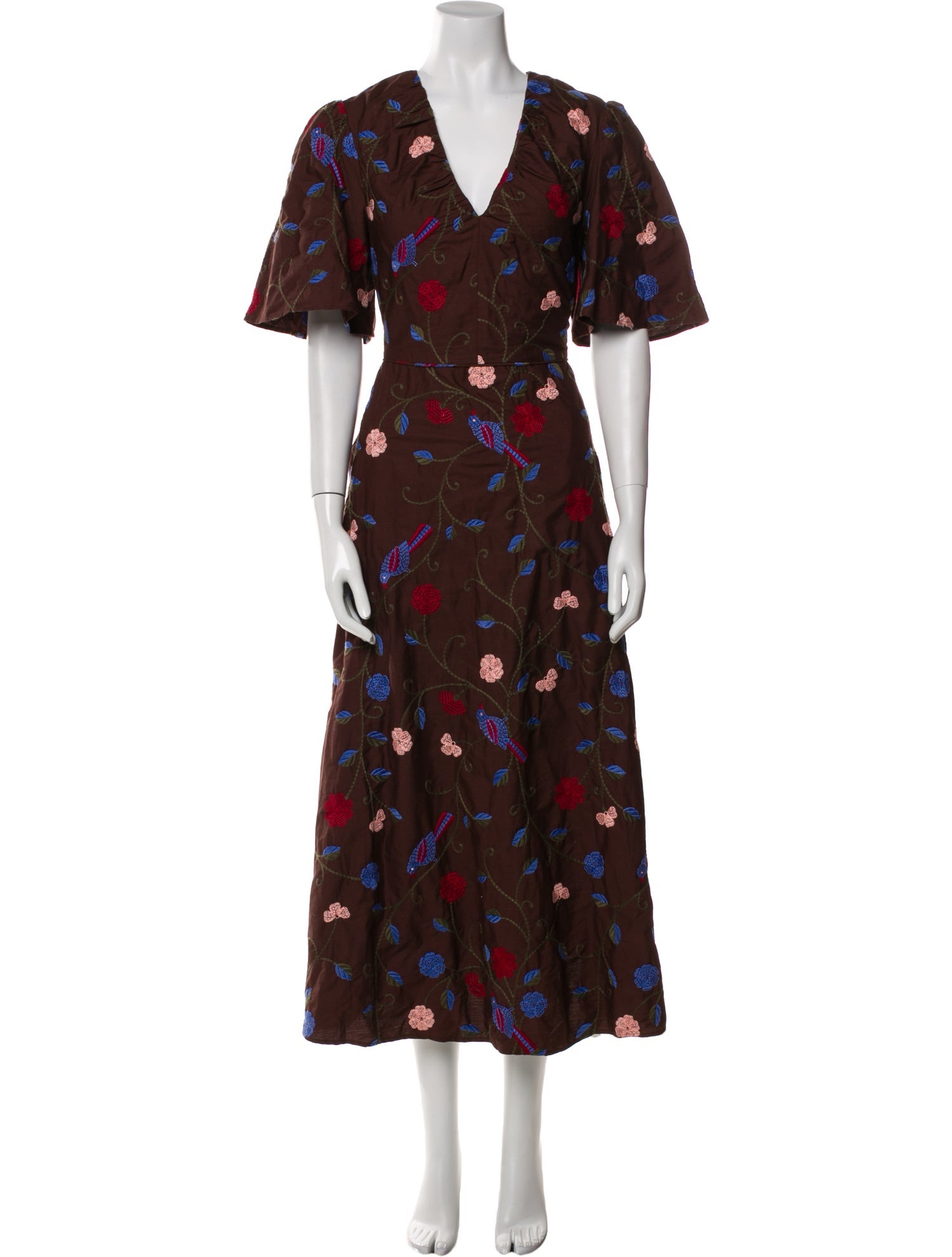 Pearl by Lela Rose Floral Print Long Dress