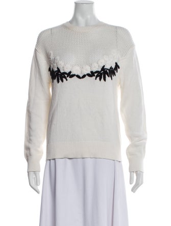 Pearl by Lela Rose Graphic Print Crew Neck Sweater