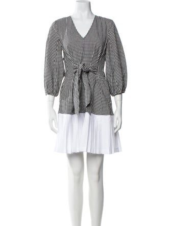 Pearl by Lela Rose Plaid Print Mini Dress