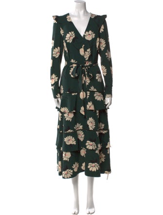 Pearl by Lela Rose Floral Print Long Dress