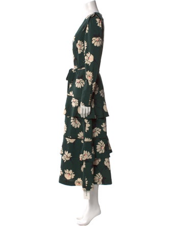 Pearl by Lela Rose Floral Print Long Dress