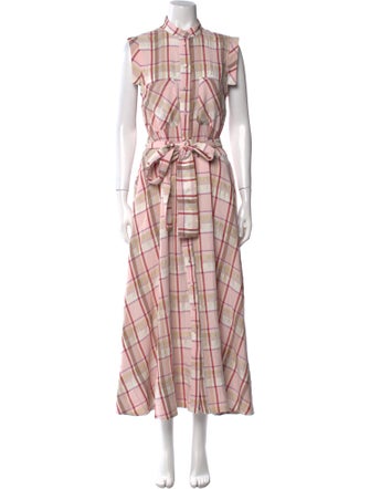 Pearl by Lela Rose Plaid Print Midi Length Dress