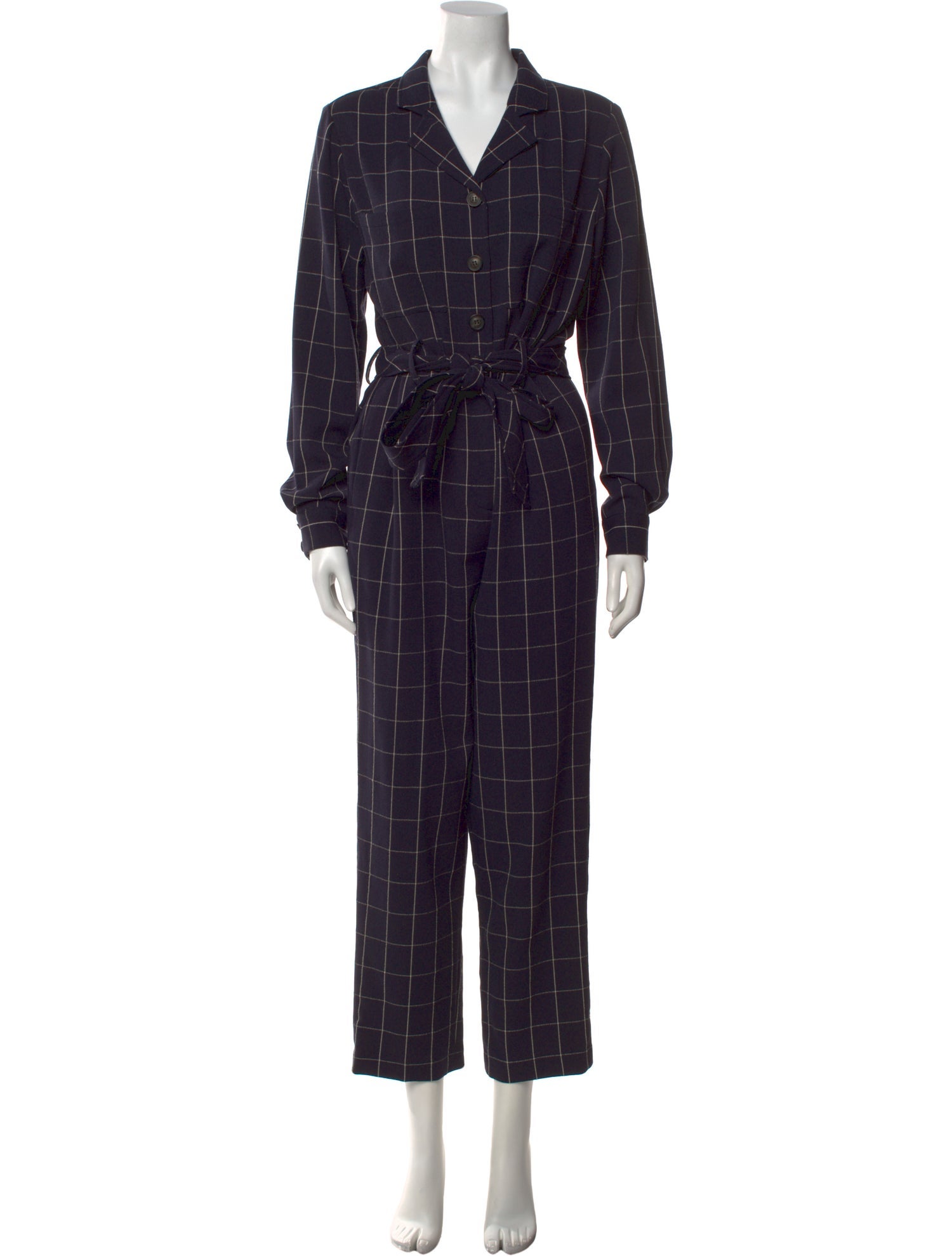 Pearl by Lela Rose Plaid Print V-Neck Jumpsuit