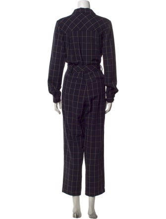 Pearl by Lela Rose Plaid Print V-Neck Jumpsuit