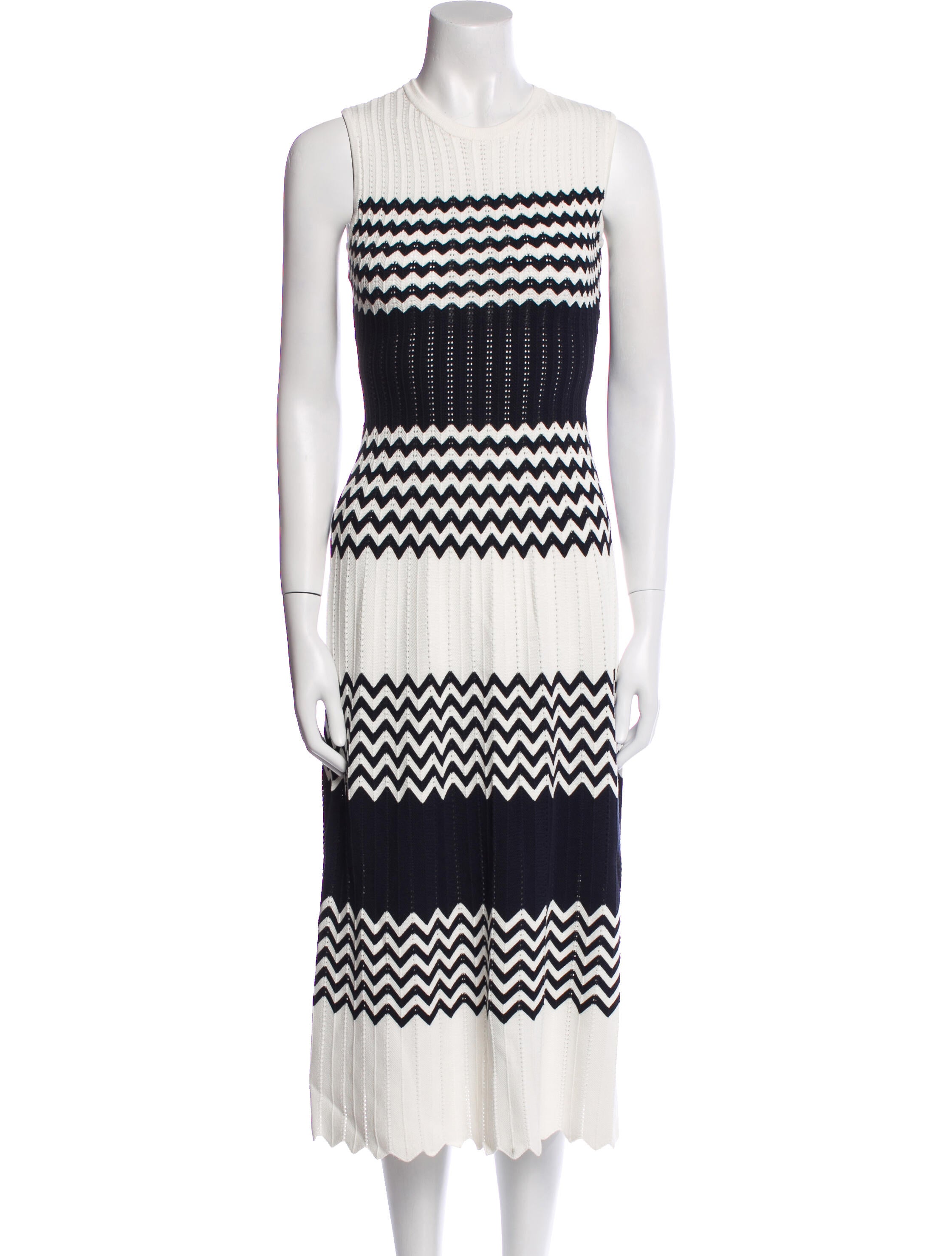 Pearl by Lela Rose Striped Midi Length Dress