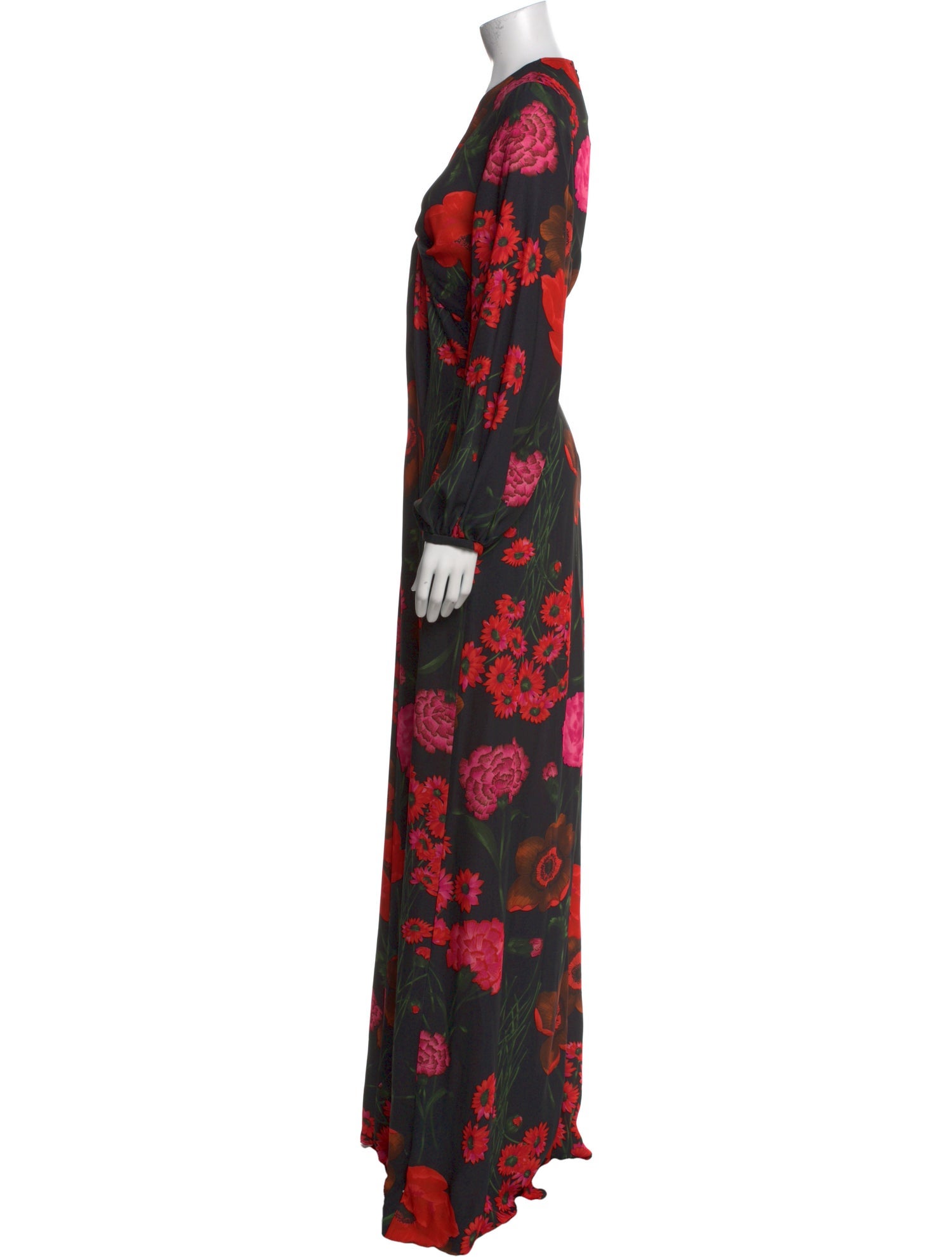 Pearl by Lela Rose Floral Print Long Dress