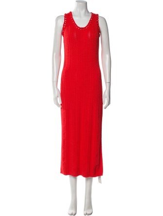 Pearl by Lela Rose Scoop Neck Midi Length Dress